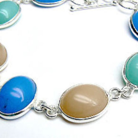 Silver Quartz Agate Chalcedony BRACELET - Picture 3 of 4